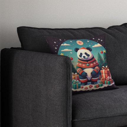 Panda Christmas Throw Pillow-2