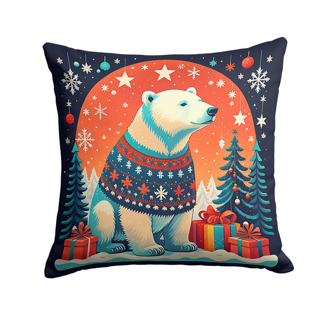 Polar Bear Christmas Throw Pillow-0