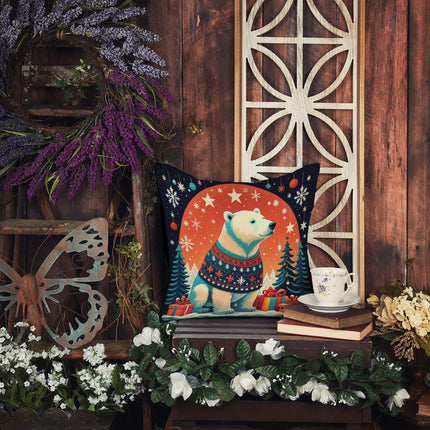 Polar Bear Christmas Throw Pillow-4
