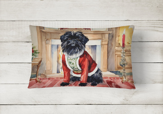 Affenpinscher Christmas Throw Pillow-1