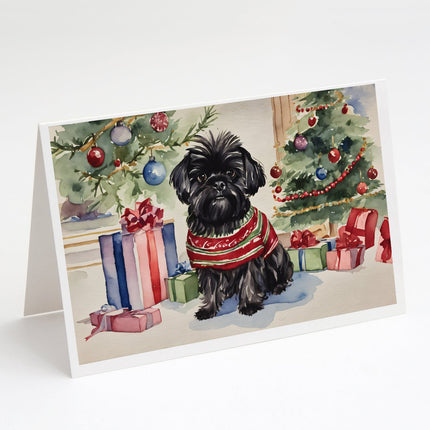 Affenpinscher Christmas Greeting Cards Pack of 8-0