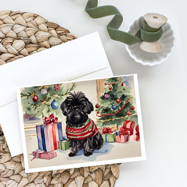 Affenpinscher Christmas Greeting Cards Pack of 8-1