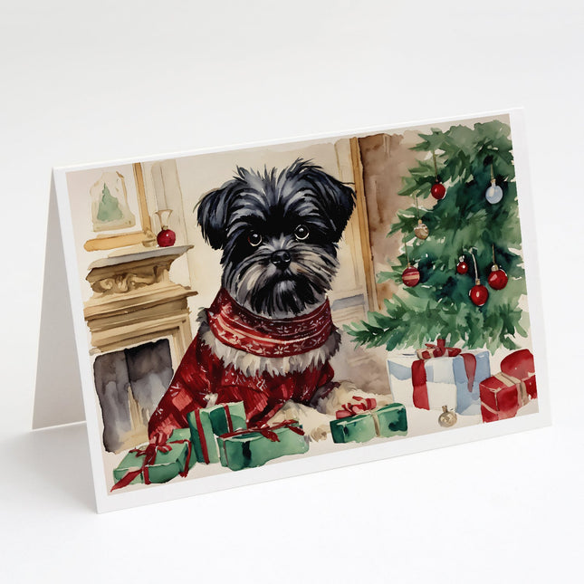 Affenpinscher Christmas Greeting Cards Pack of 8-0