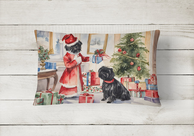 Affenpinscher Christmas Throw Pillow-1