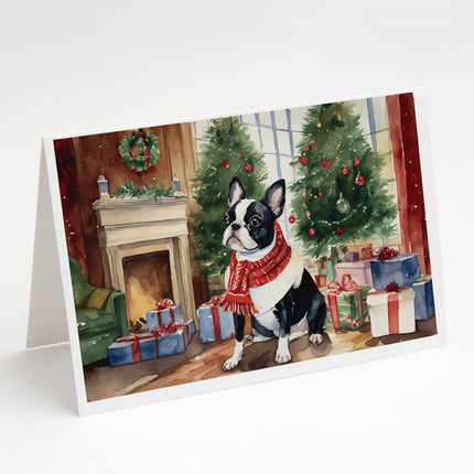 Boston Terrier Christmas Greeting Cards Pack of 8-0