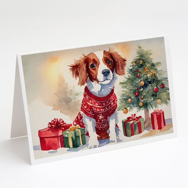 Brittany Spaniel Christmas Greeting Cards Pack of 8-0