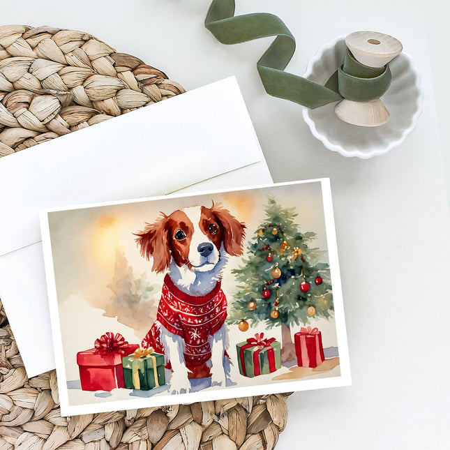 Brittany Spaniel Christmas Greeting Cards Pack of 8-1