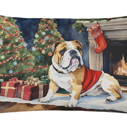 English Bulldog Christmas Throw Pillow-0