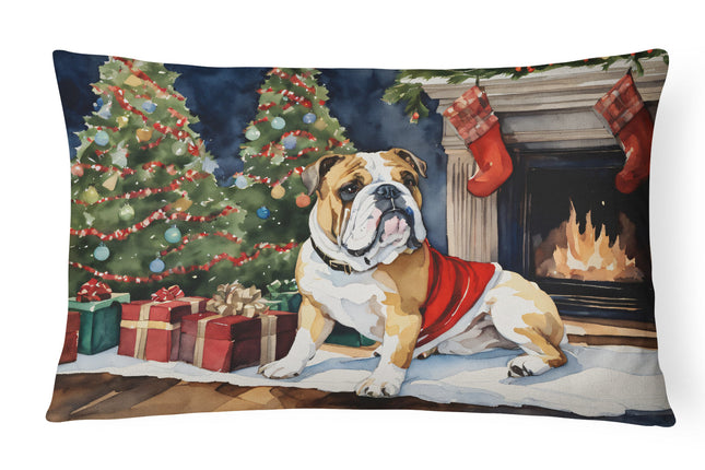 English Bulldog Christmas Throw Pillow-0
