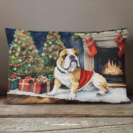 English Bulldog Christmas Throw Pillow-3