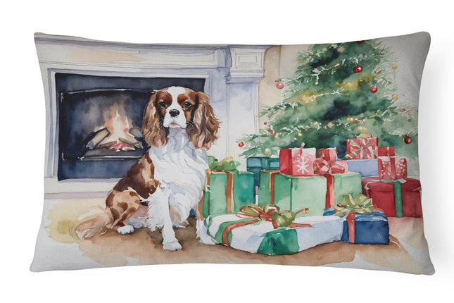 Cavalier Spaniel Christmas Throw Pillow-0