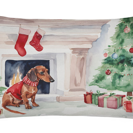 Dachshund Christmas Throw Pillow-0
