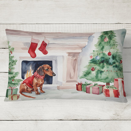 Dachshund Christmas Throw Pillow-1