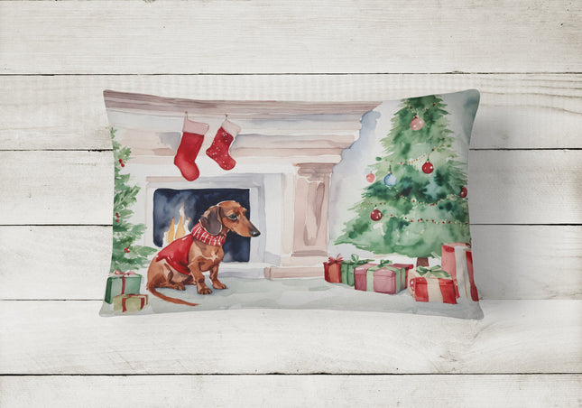 Dachshund Christmas Throw Pillow-1