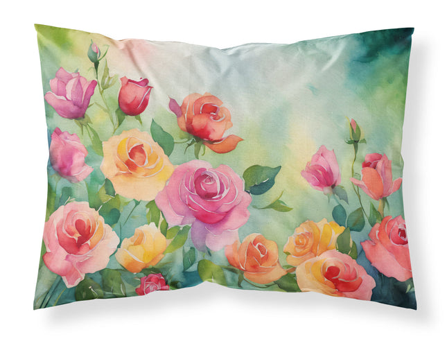 Roses in Watercolor Standard Pillowcase-0