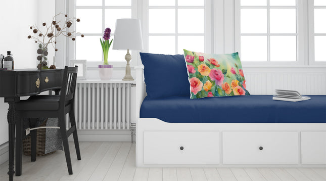 Roses in Watercolor Standard Pillowcase-1