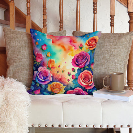 Colorful Roses Throw Pillow-2