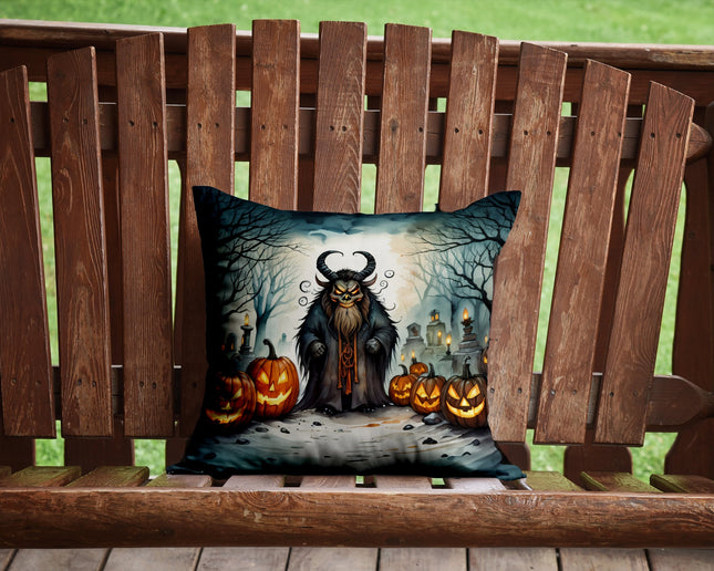 Krampus The Christmas Demon Spooky Halloween Throw Pillow-1