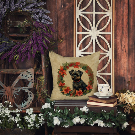 Affenpinscher Christmas Flowers Throw Pillow-3