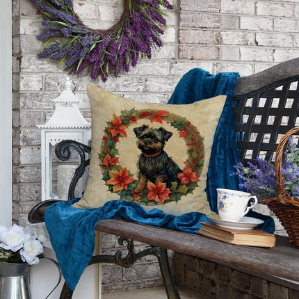 Affenpinscher Christmas Flowers Throw Pillow-3
