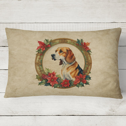American Foxhound Christmas Flowers Throw Pillow-1