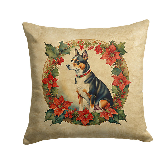 Basenji Christmas Flowers Throw Pillow-0