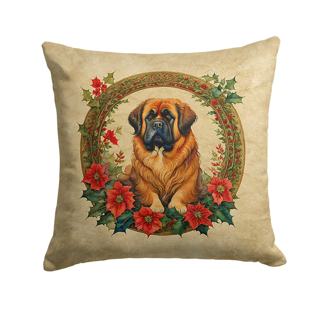 Tibetan Mastiff Christmas Flowers Throw Pillow-0