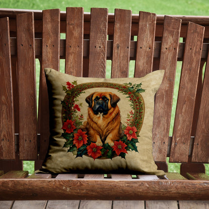 Tibetan Mastiff Christmas Flowers Throw Pillow-1