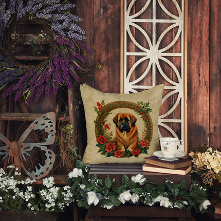 Tibetan Mastiff Christmas Flowers Throw Pillow-3