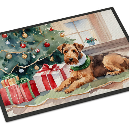 Airedale Terrier Cozy Christmas Doormat-0