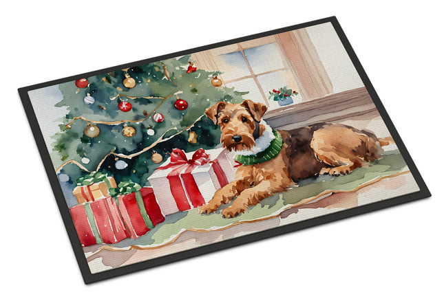 Airedale Terrier Cozy Christmas Doormat-0