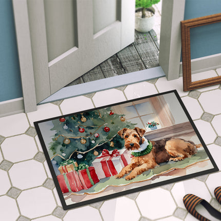 Airedale Terrier Cozy Christmas Doormat-3