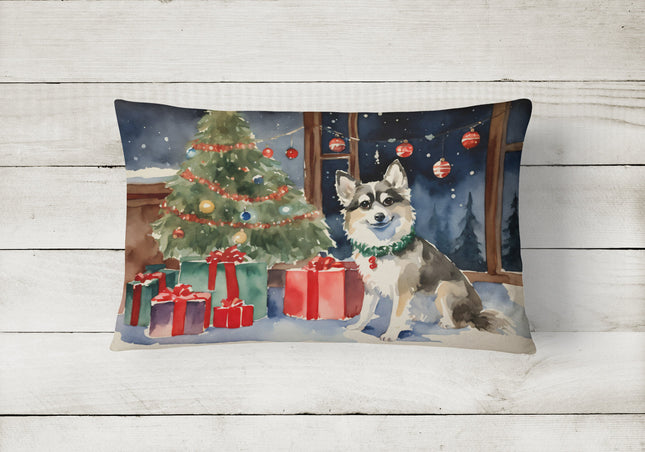 Alaskan Klee Kai Cozy Christmas Throw Pillow-1
