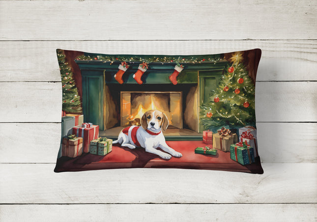 Beagle Cozy Christmas Throw Pillow-1
