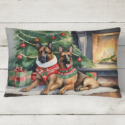 Belgian Malinois Cozy Christmas Throw Pillow-1