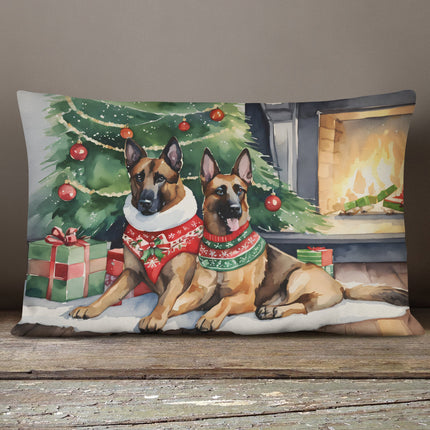 Belgian Malinois Cozy Christmas Throw Pillow-3