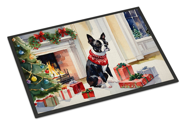 Boston Terrier Cozy Christmas Doormat-0