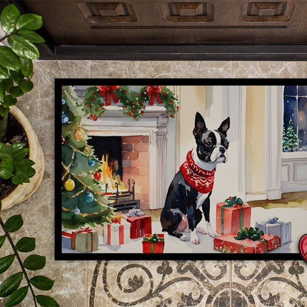 Boston Terrier Cozy Christmas Doormat-2