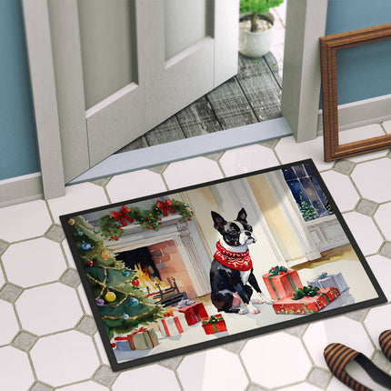 Boston Terrier Cozy Christmas Doormat-3
