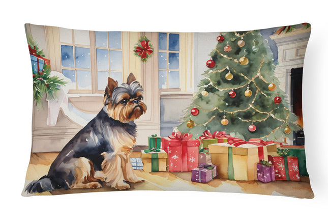 Brussels Griffon Cozy Christmas Throw Pillow-0