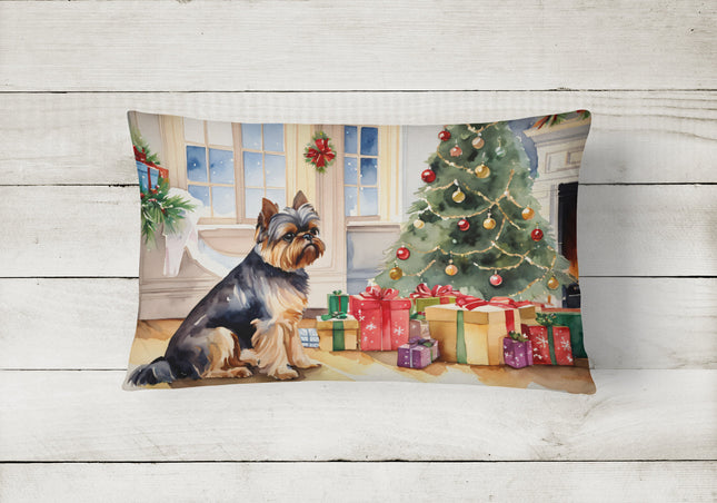 Brussels Griffon Cozy Christmas Throw Pillow-1