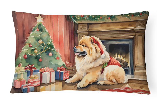 Chow Chow Cozy Christmas Throw Pillow-0
