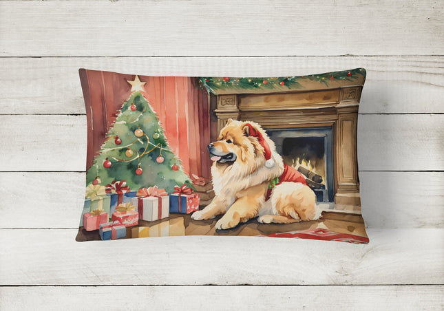 Chow Chow Cozy Christmas Throw Pillow-1