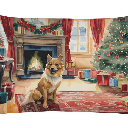 Finnish Spitz Cozy Christmas Throw Pillow-0