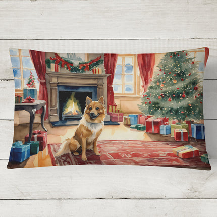 Finnish Spitz Cozy Christmas Throw Pillow-1