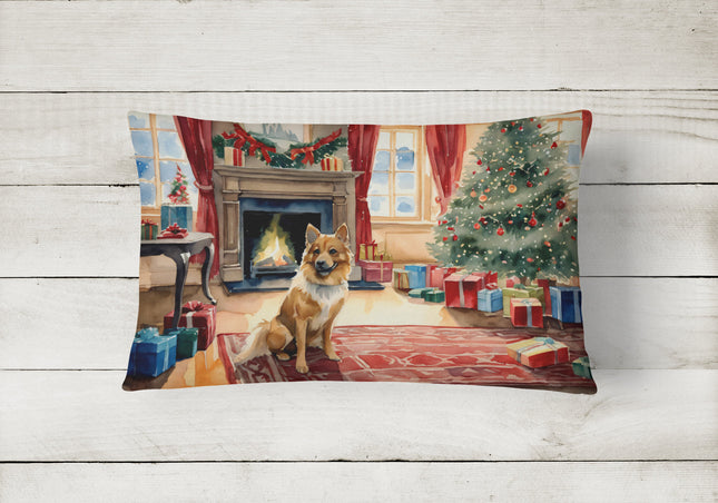 Finnish Spitz Cozy Christmas Throw Pillow-1