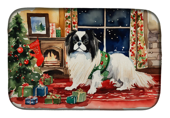Japanese Chin Cozy Christmas Dish Drying Mat-0