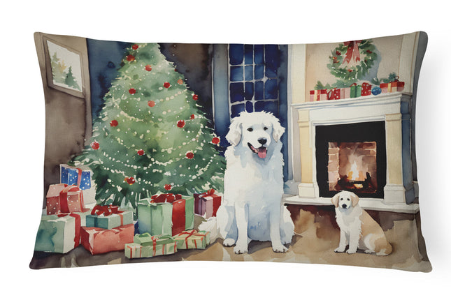 Kuvasz Cozy Christmas Throw Pillow-0