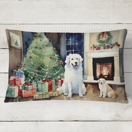 Kuvasz Cozy Christmas Throw Pillow-1
