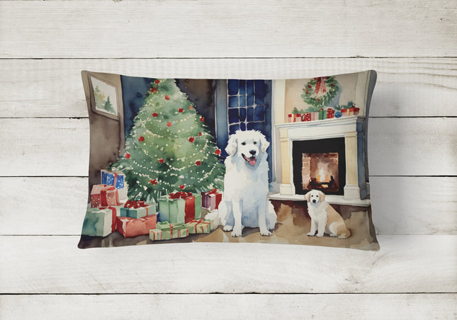 Kuvasz Cozy Christmas Throw Pillow-1